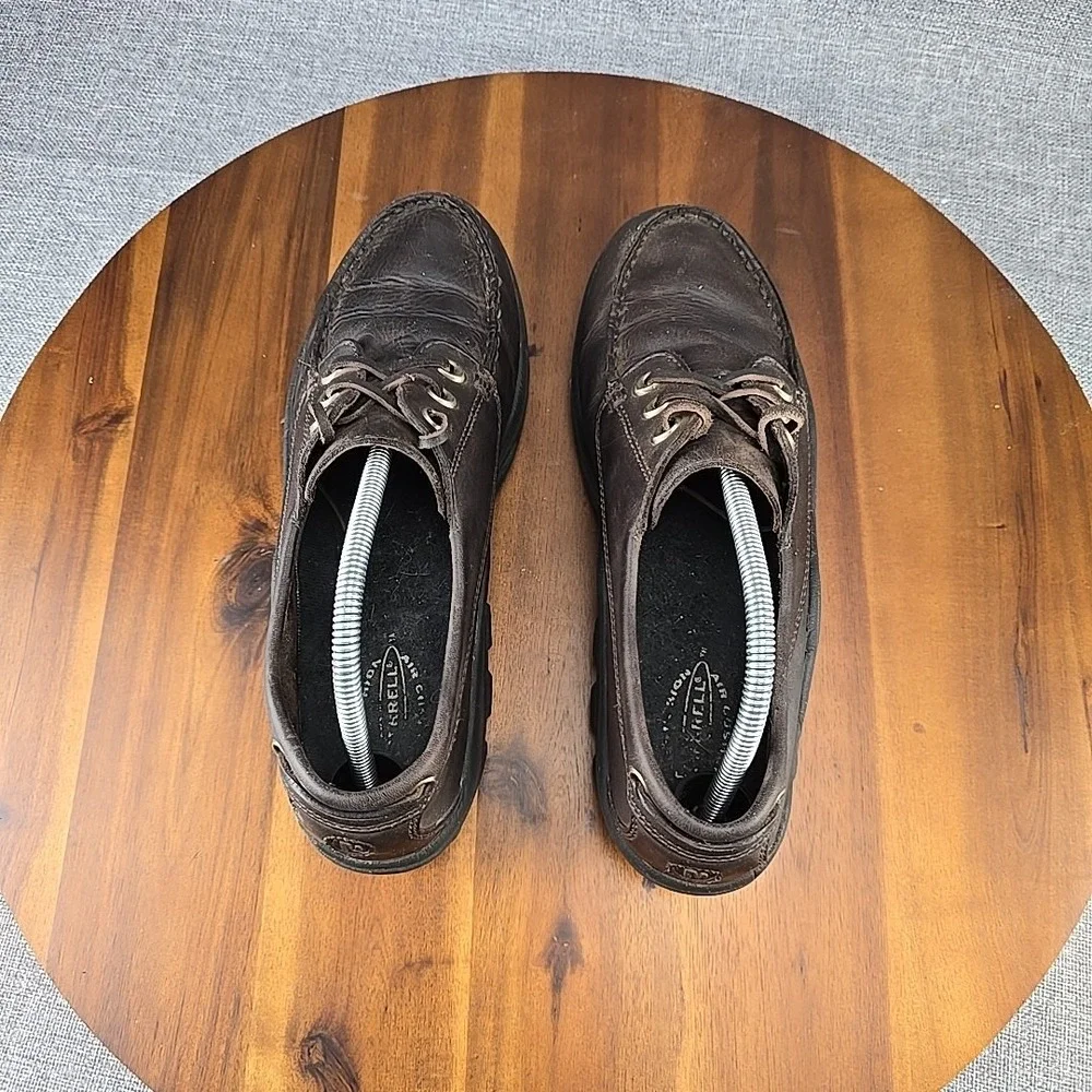 Merrell Jungle Sport Chocolate Brown Leather Boat Shoes Mens 9.5 Womens 11 99301
